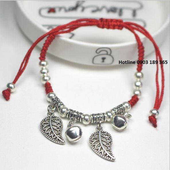 [HCM] Vòng tay dây đỏ handmade 2 chiếc lá phong thủy