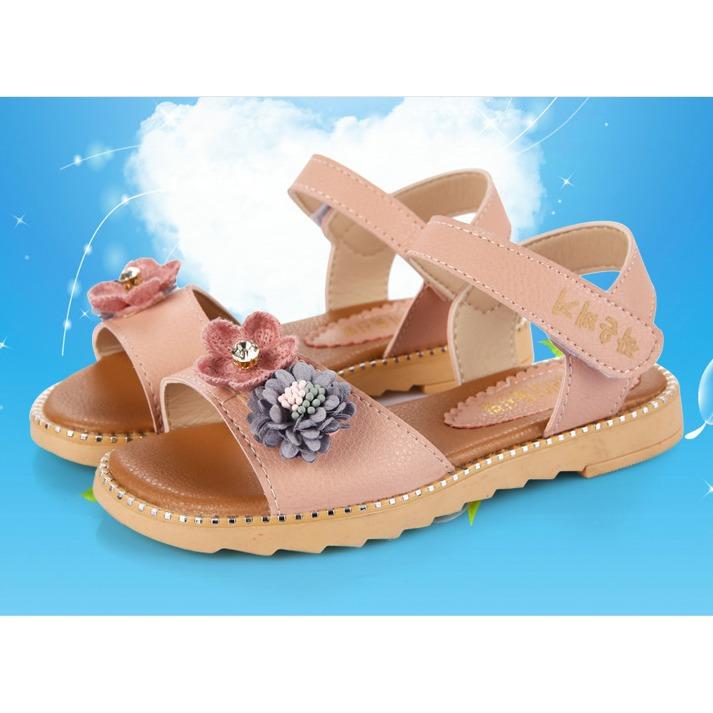 Dép sandal bé gái hoa trà