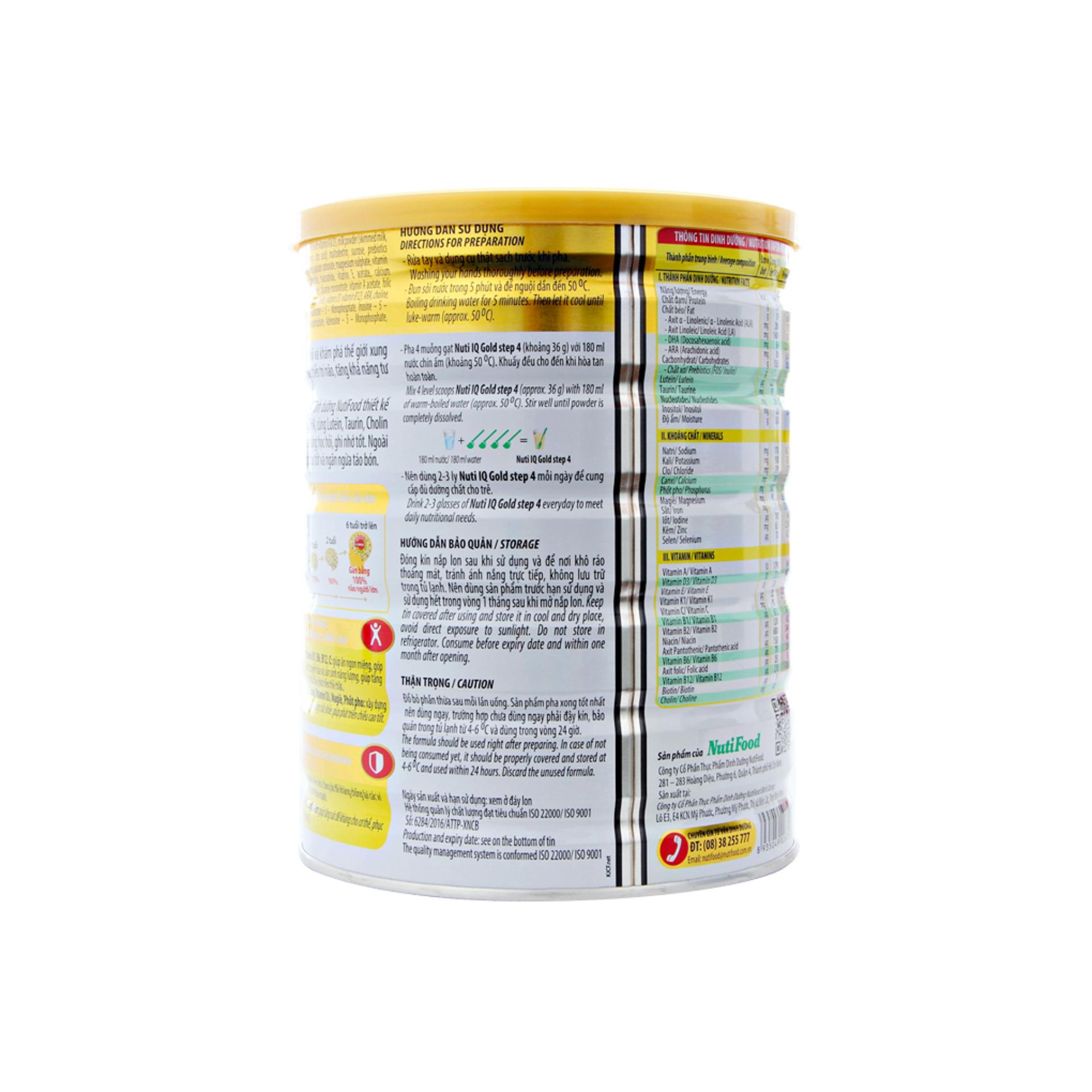 Sữa Nuti IQ step4 gold 900g