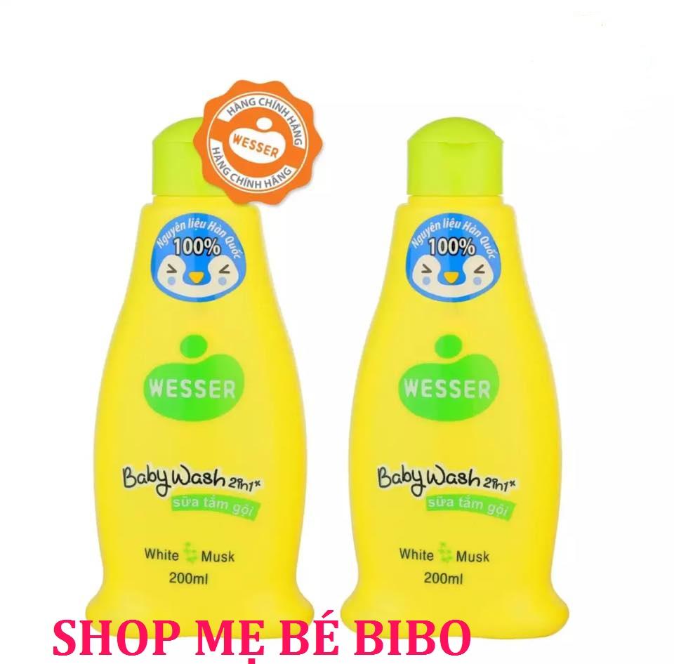COMBO 2 CHAI SỮA TẮM GỘI WESSER MÀU CAM 200ML
