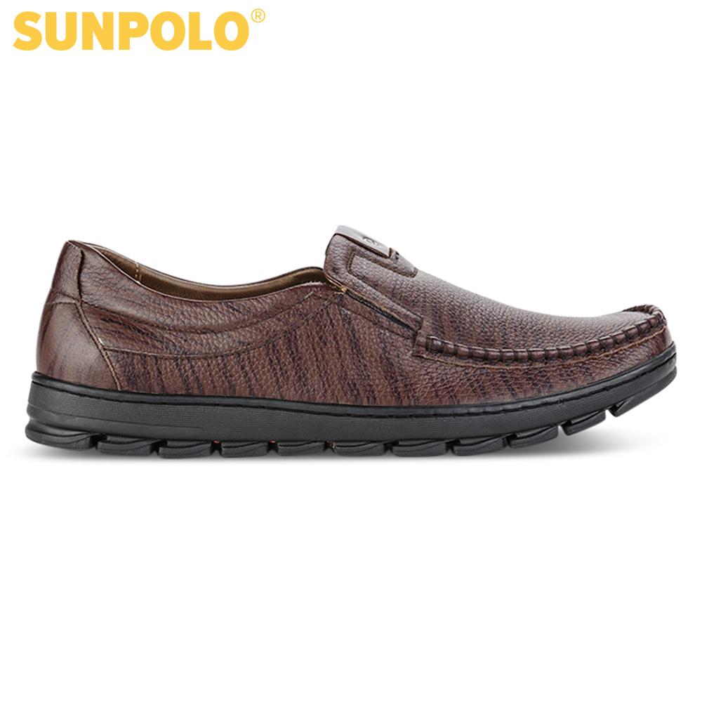 Men Loafer Leather Shoes SUNPOLO SOS506DN (Black, Brown)