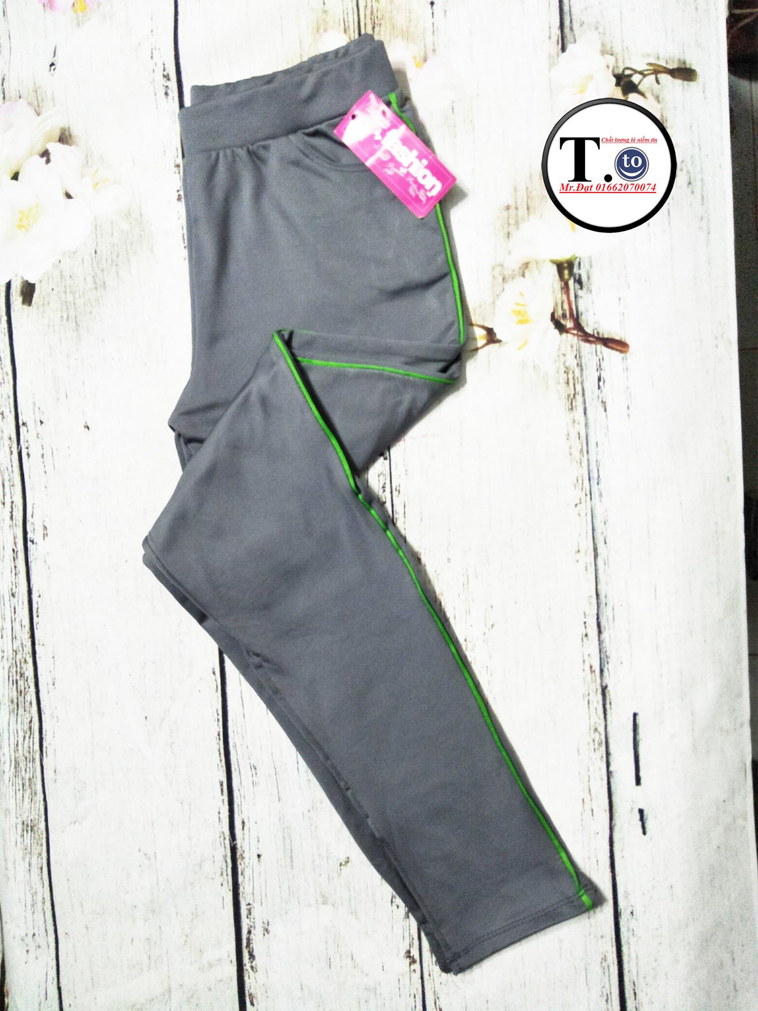 [HCM]Quần thun nữ - legging màu XáM (Ôm bodyquần màu Xám viền sọc màu Đỏ - Xanh lá - Tím -Trắng)