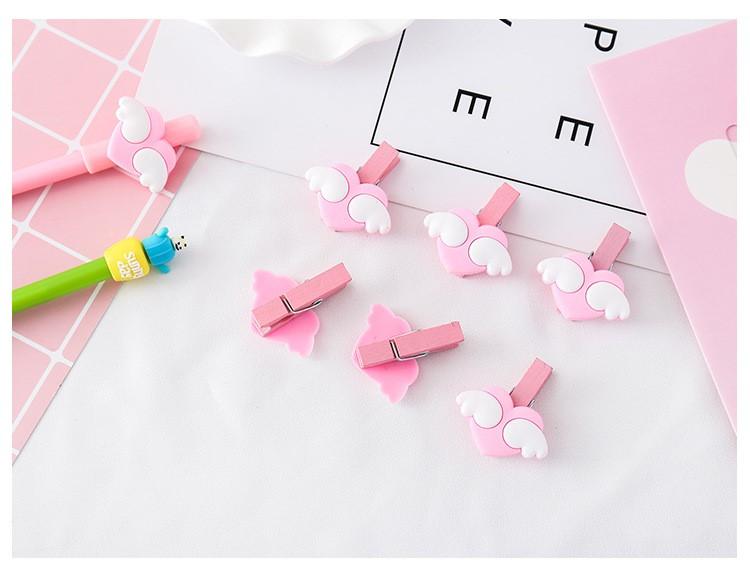 BỘ CLIP KẸP GỖ HÌNH TRÁI TIM (5 CÁI)
