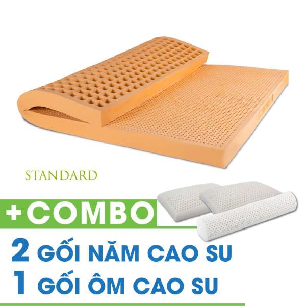 Bộ 1 nệm cao su Vạn Thành Standard 160 x 200 x 15cm và 2 gối Cao su Vạn Thành + 1 Gối ôm Vạn Thành