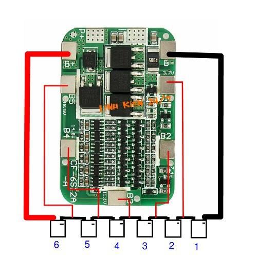 MẠCH SẠC VÀ BẢO VỆ PIN 6S 12A 18650