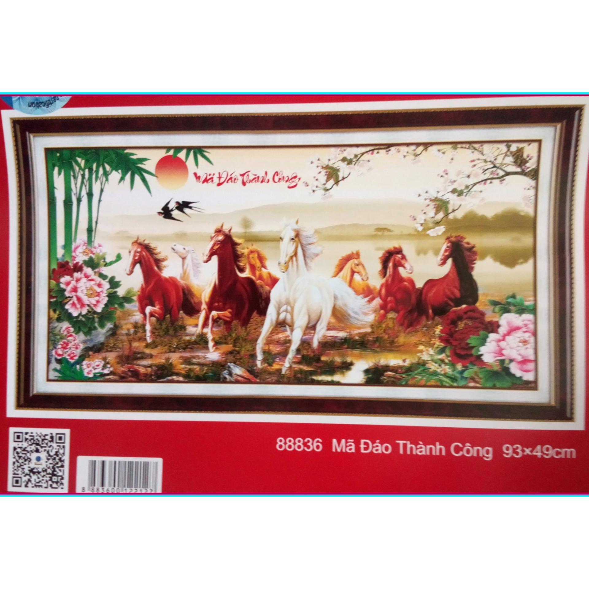 Tranh thêu chữ thập Mã đáo thành công DLH-88836-Siêu thị tranh thêu
