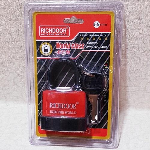 Ổ Khóa Thép Bọc Nhựa Có Nắp Chống Nước,  Size 55mm