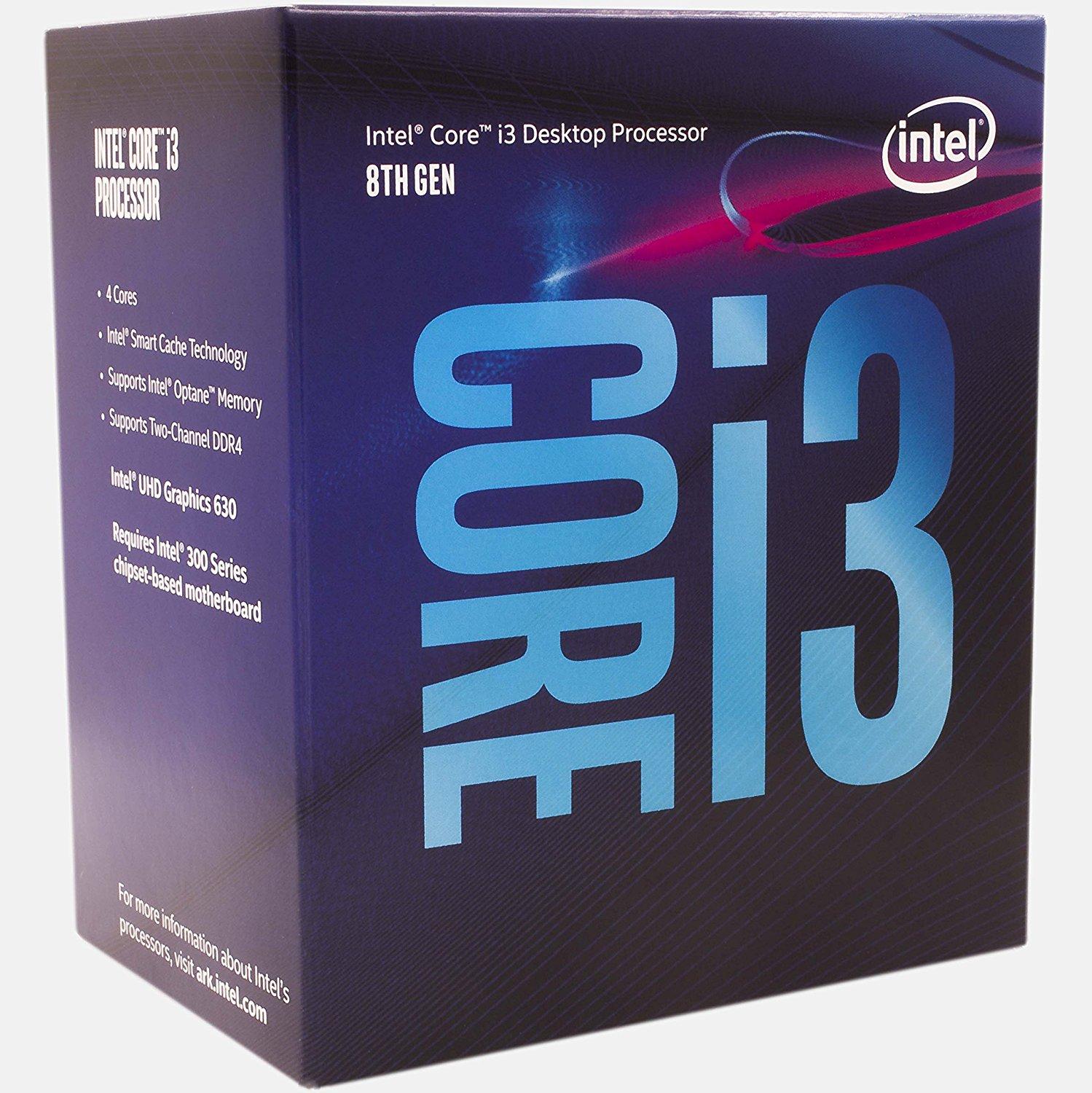 CPU Intel Core i3-8100 3.6Ghz / 6MB / 4 Cores, 4 Threads / Socket 1151 v2 (Coffee Lake )
