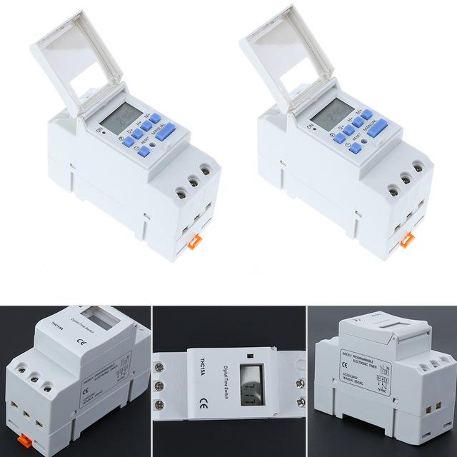 Công tắc hẹn giờ điện tử lập trình THC15A 16A/220V (Trắng) timer hẹn giờ ổ cắm hẹn giờ công tắc điện thông minh