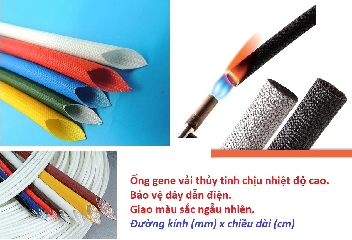 Ống gene vải thủy tinh chịu nhiệt 500ºC luồn bảo vệ dây điện (2 ly x 2 mét)