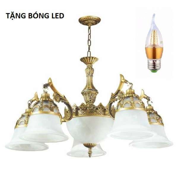 Đèn chùm trang trí NC080/5 - TẶNG BÓNG LED