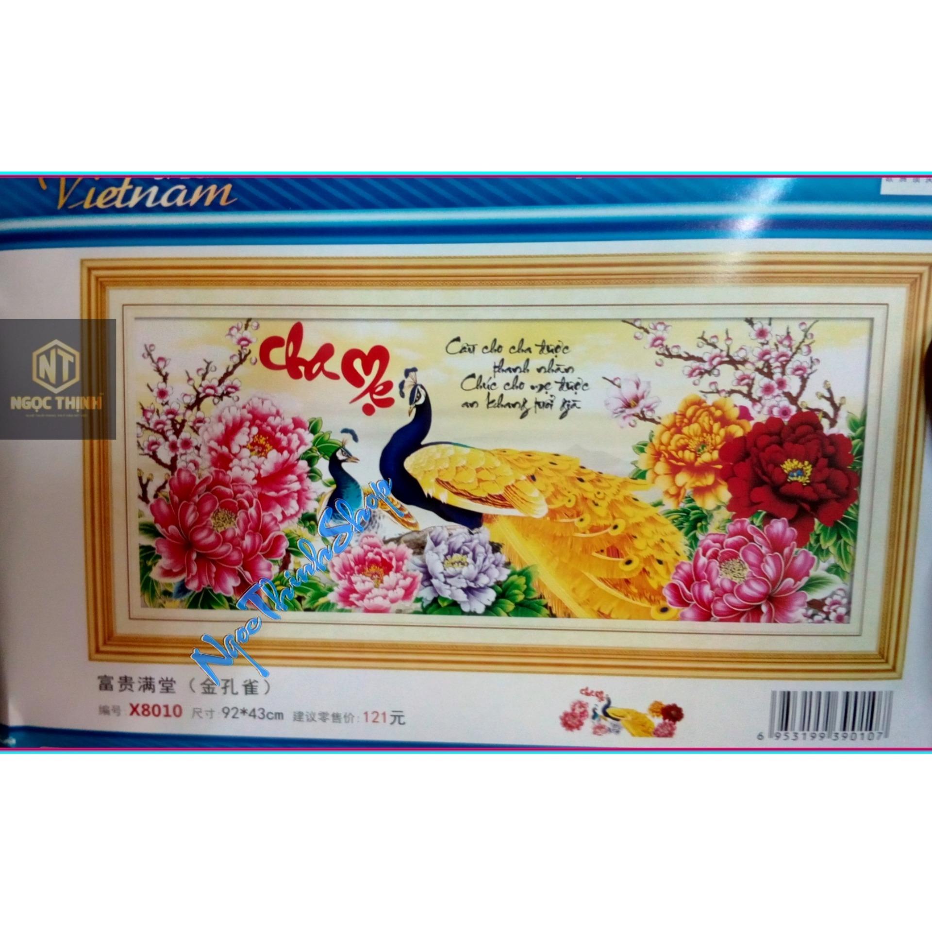 X8010-Tranh thêu chữ thập cha mẹ