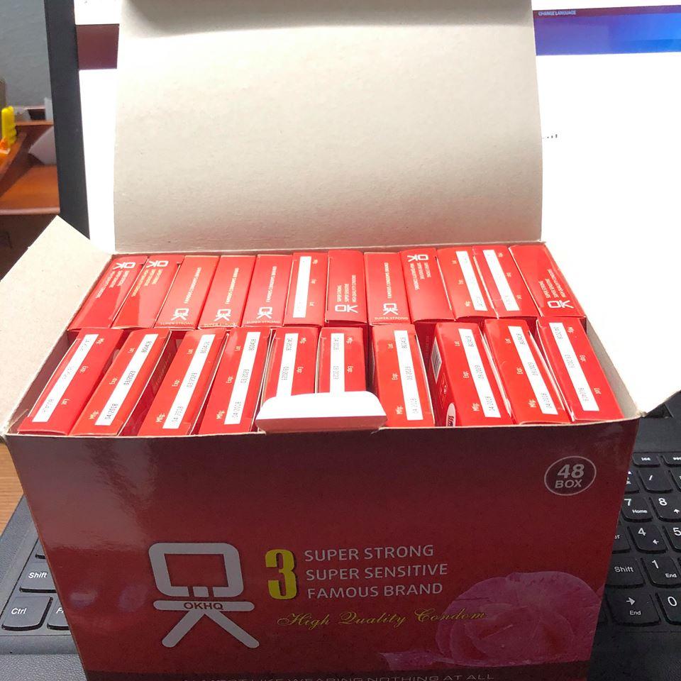 Hộp Lớn Bao Cao Su Gia Đình OKHQ Không Mùi (Hộp 144 chiếc)
