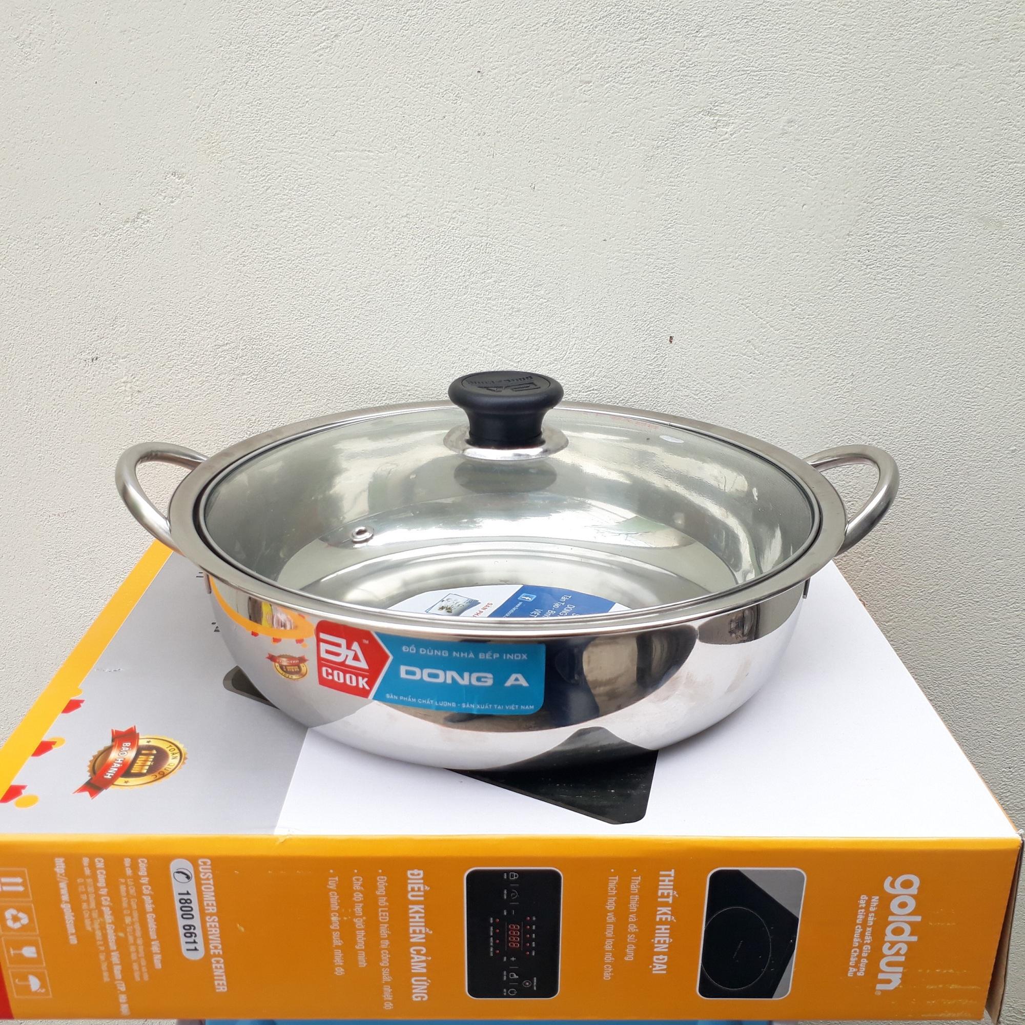 Nồi lẩu inox đun bếp từ 26cm 28cm