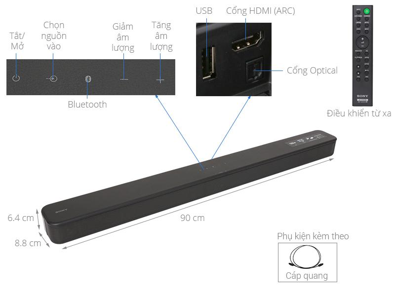 Loa thanh soundbar Sony 2.0 HT-S100F 120W