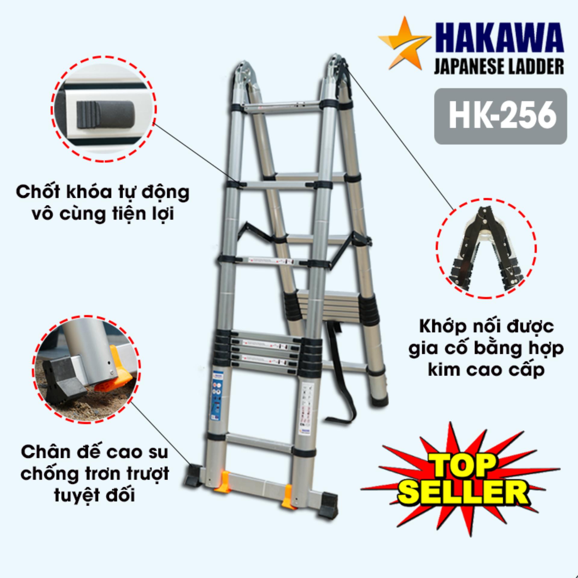 [HAKAWA]Thang nhôm rút đôi cao cấp HAKAWA HK256 - Hàng NHẬT cho người VIỆT