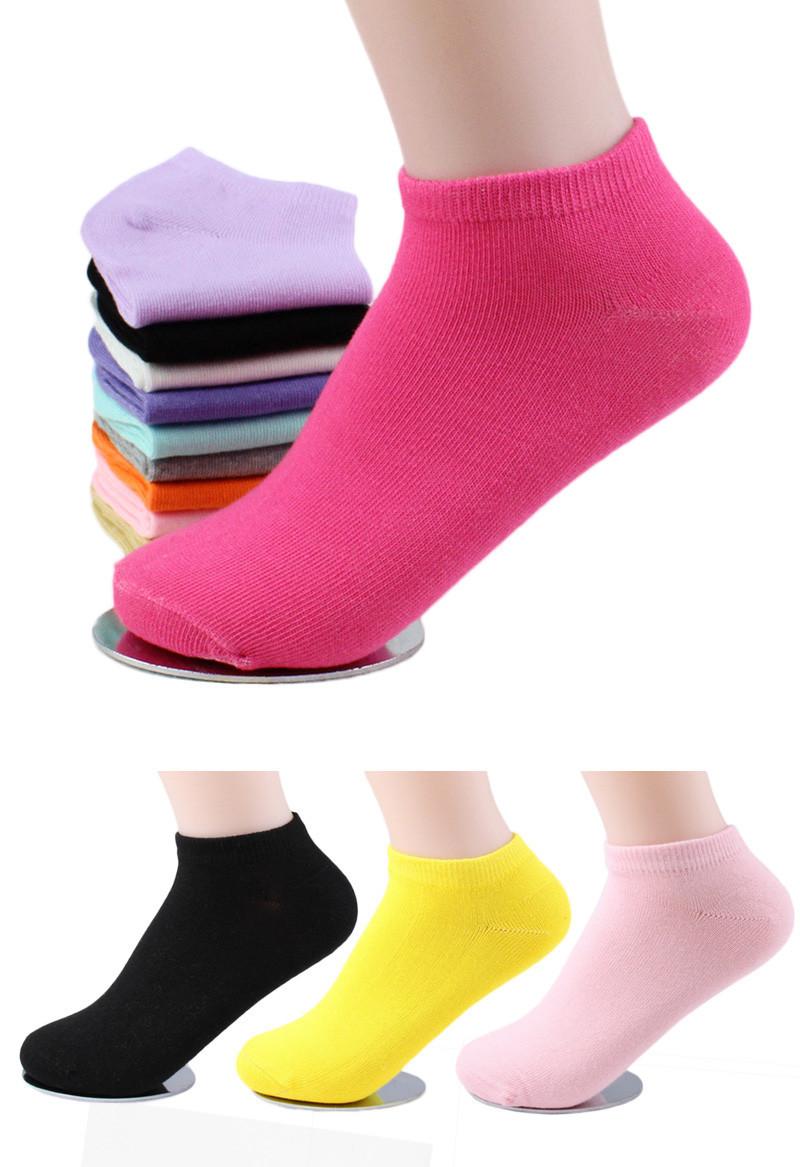 Bộ 07 đôi vớ (tất) cổ ngắn trơn nhiều màu