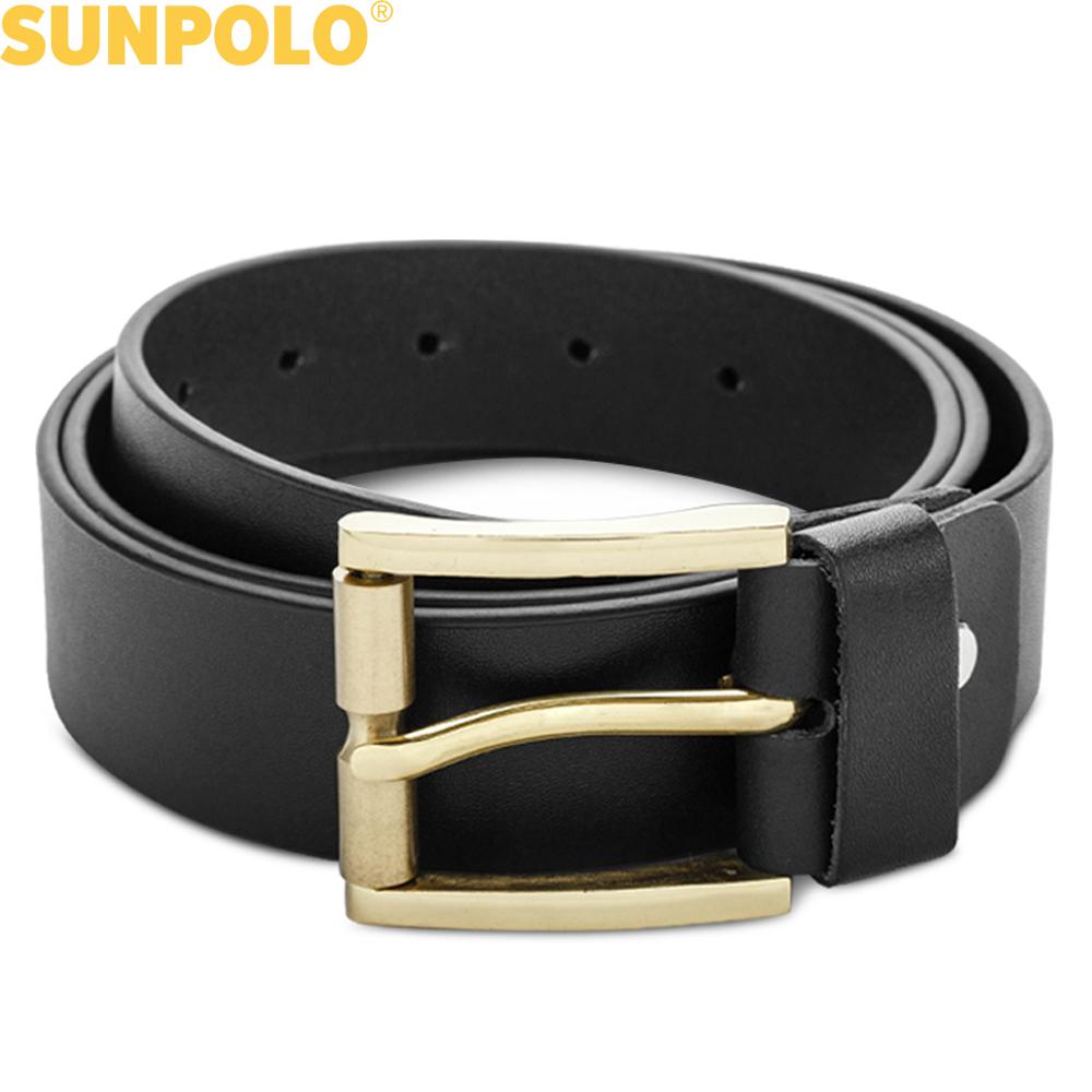 Thắt Lưng Nam Da Bò Khóa Đồng SUNPOLO BELT28