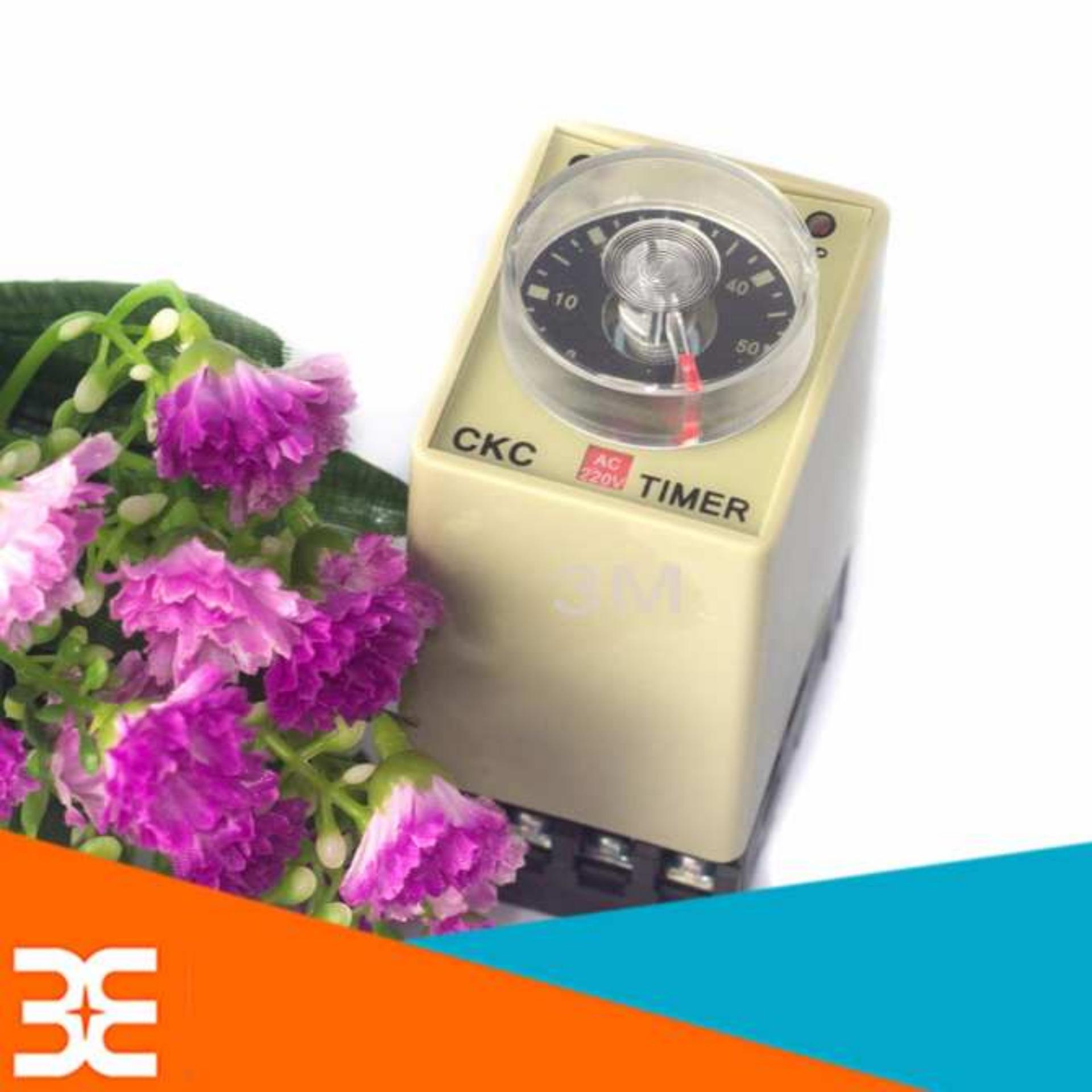 Bộ Relay Thời Gian Timer 220v-5A 50/60Hz - 24h ( Tặng Kèm Đế Timer )