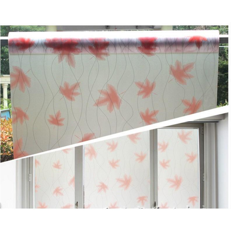 5 Mét Decal Dán Kính Mờ Khổ 45cm Rộng Có Keo - LÁ PHONG ĐỎ PK031