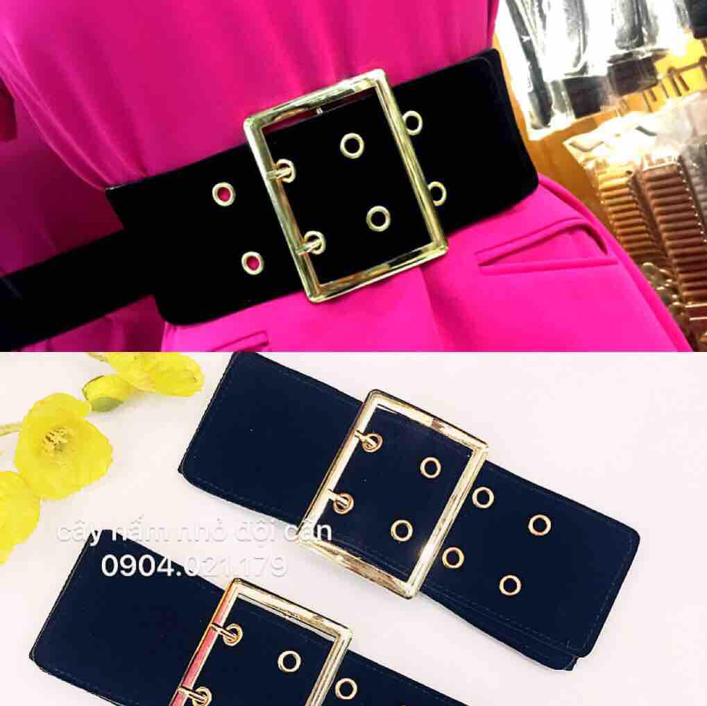 thắt lưng nữ-chun co giãn-bản 7cm-mặt nhung