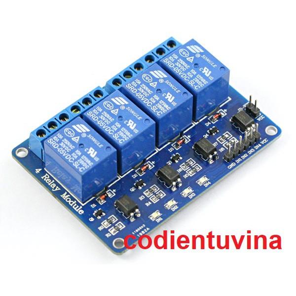 Module Relay 4 Kênh 5v kích mức 0
