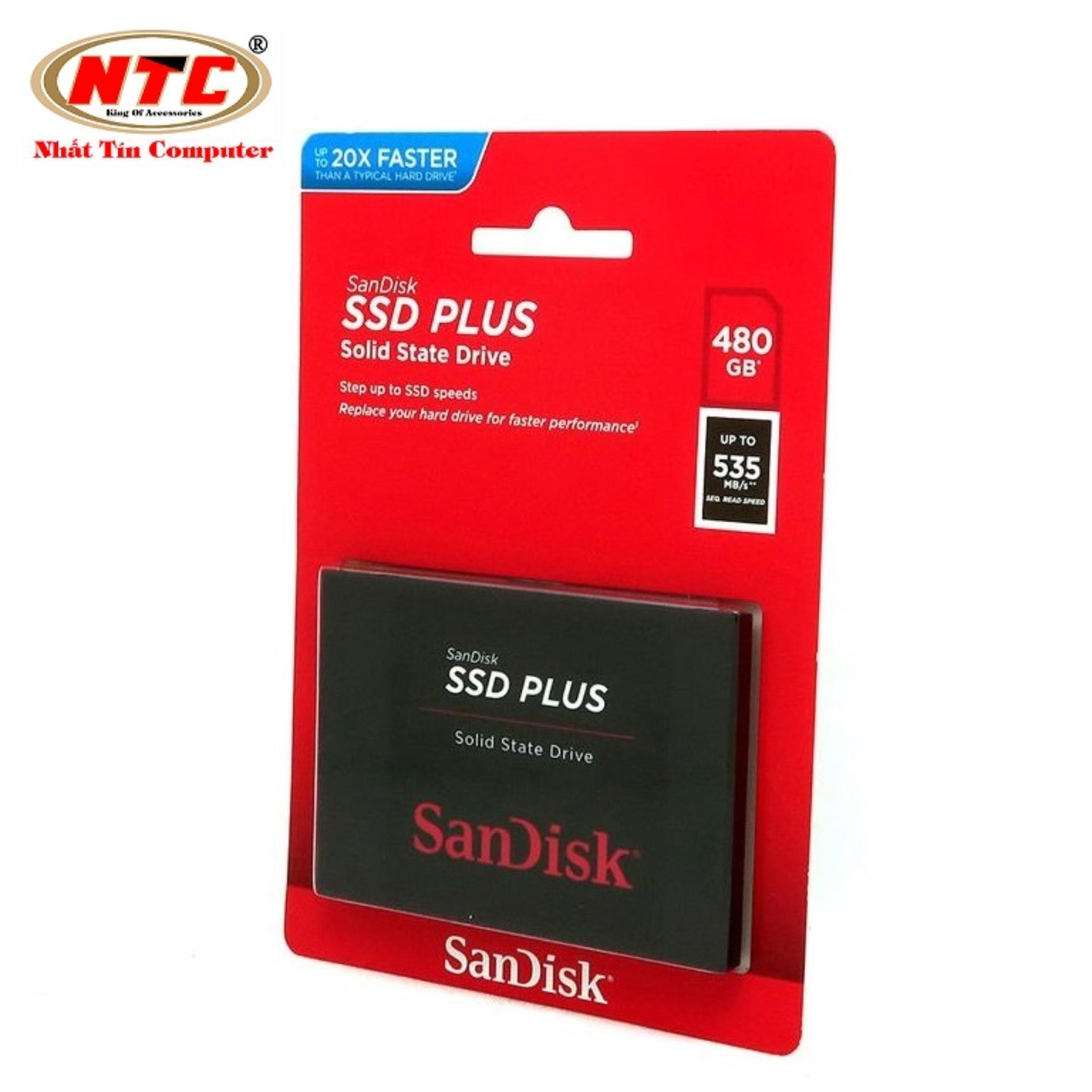 Ổ cứng SSD Sandisk Plus 480GB 535MB/s (Đen) - Nhất Tín Computer