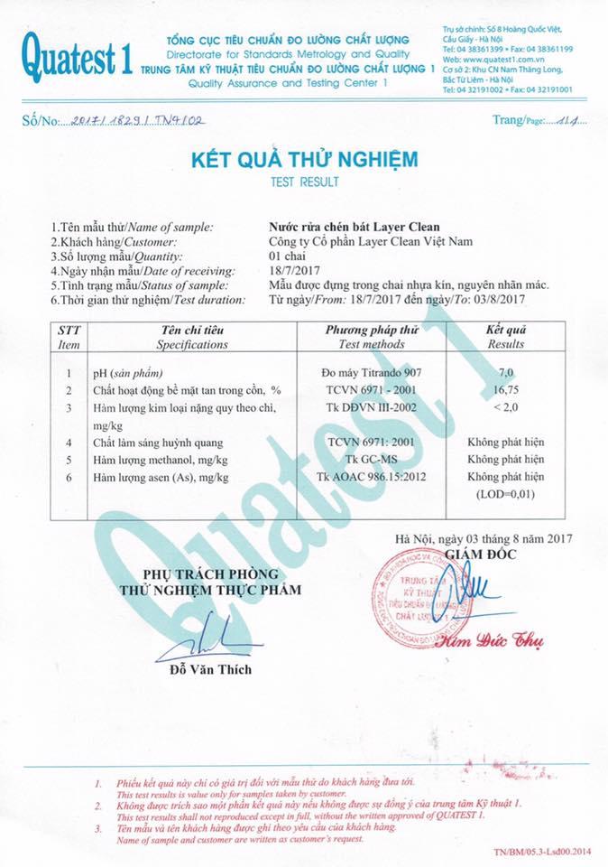 [HCM]Nước rửa chén hữu cơ Layer Clean túi 2 lít