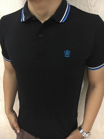 Áo Thun Nam cổ bẻ Masimo Trơn xuất khẩu (Đen)