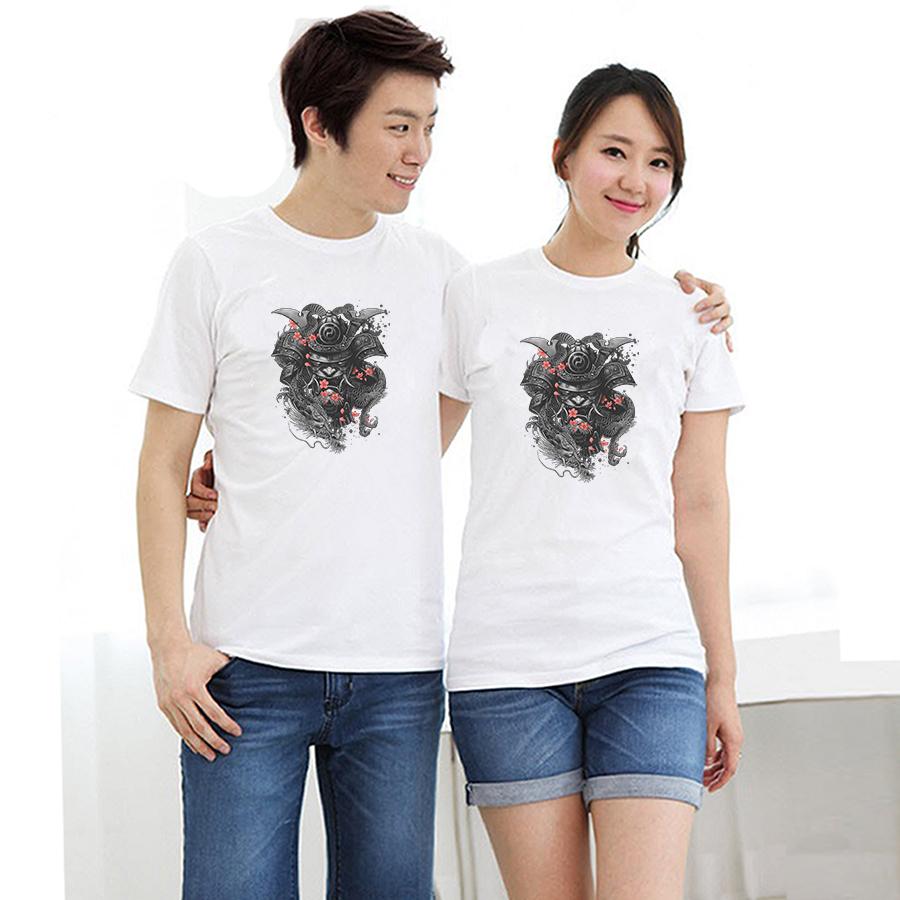 Áo thun cặp đôi in đẹp hình tattoo samurai form rộng phong cách hàn quốc ATAC289