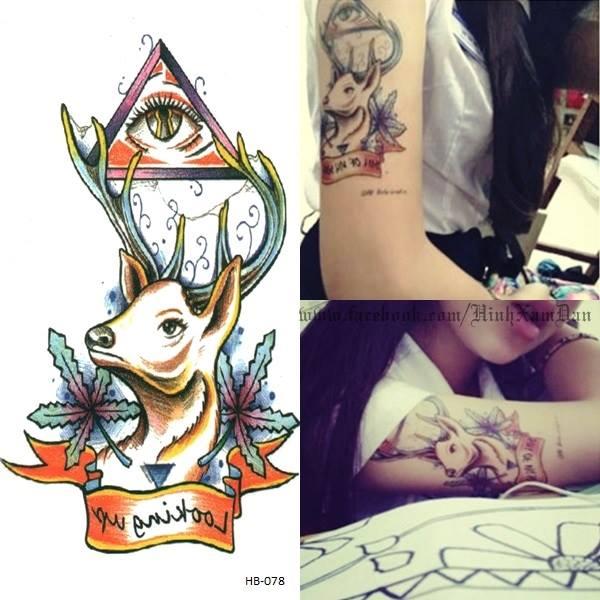 [HCM]Hình xăm dán hươu kích thước 15 x 22 cm