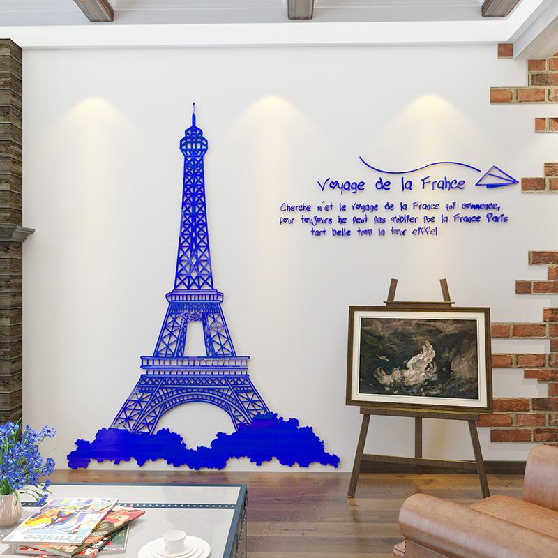 Eiffel Lãng Mạn Tháp 3D Lập Thể Tranh Dán Tường