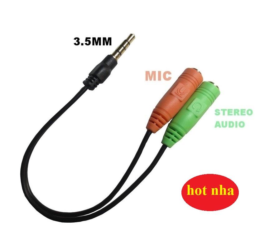 Cáp Chia Mic và Audio cho Điện thoại và máy tính đời mới hát Karaoke