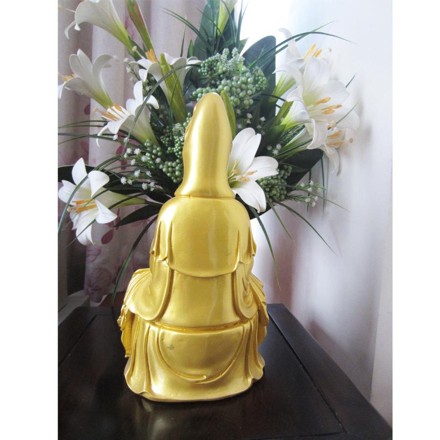 Tượng phật Quan âm tọa đài sen QADV29