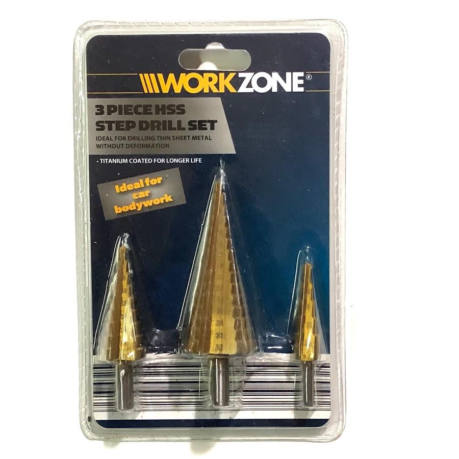 Bộ mũi khoan bậc 3 mũi rãnh thẳng WorkZone