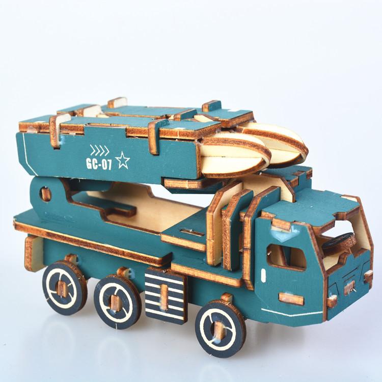 Đồ chơi lắp ráp gỗ 3D Mô hình Xe Quân sự Mini