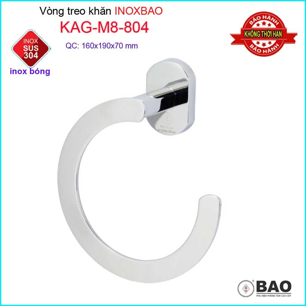 Vòng treo khăn Inox Bảo, máng treo khăn inox SUS304 KAG-M8-804