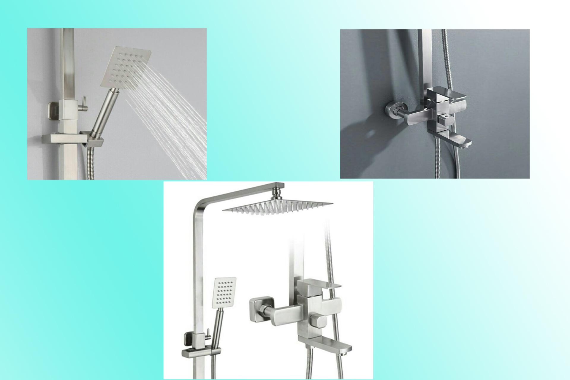 BỘ CÂY SEN TẮM NÓNG LẠNH VUÔNG INOX 304 CAO CẤP