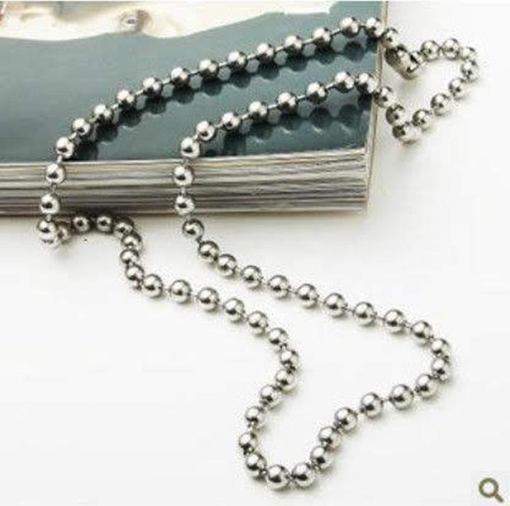 Dây chuyền bi inox dài 60cm bi 2mm sáng bóng d01