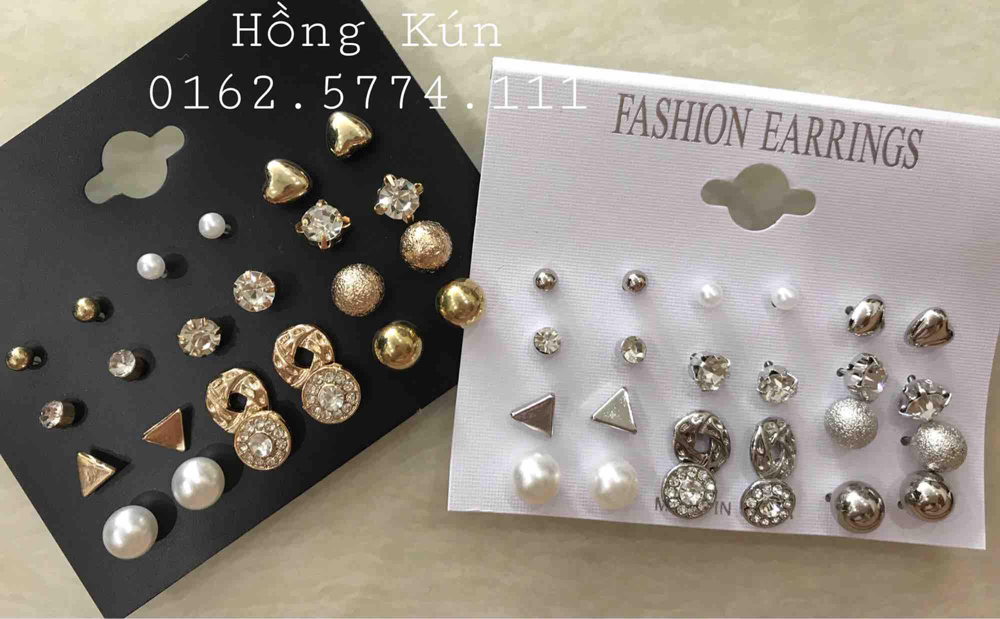 Sét 12 đôi bông tai xinh xắn