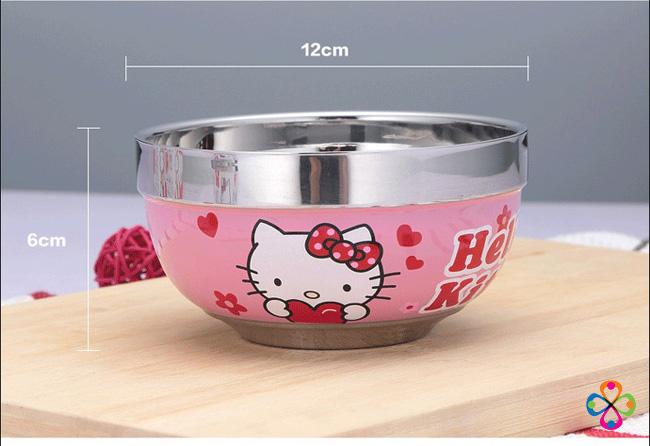 Bộ bát ăm dặm inox kitty doremon