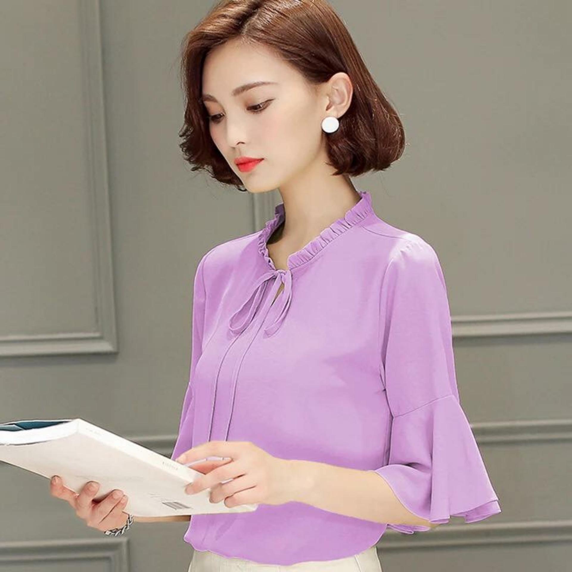 Aó công sở tay loe nhún cổ