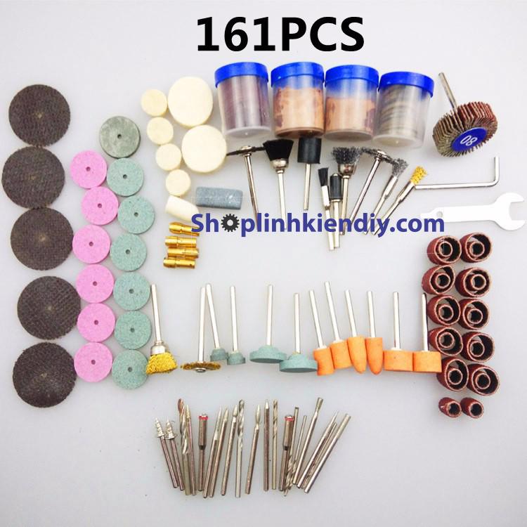bộ 161 món phụ kiện máy khoan mài khắc