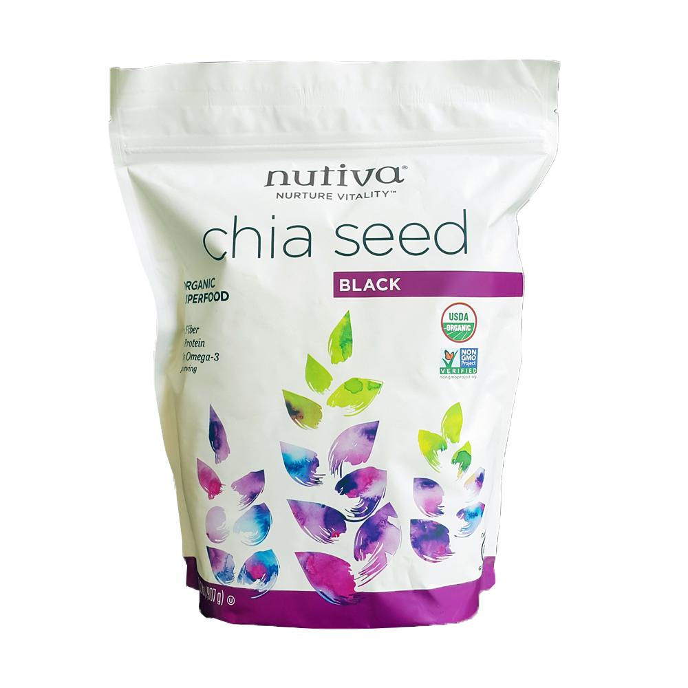 [1 GÓI] Hạt Chia Đen NUTIVA CHIA SEDDS 907g