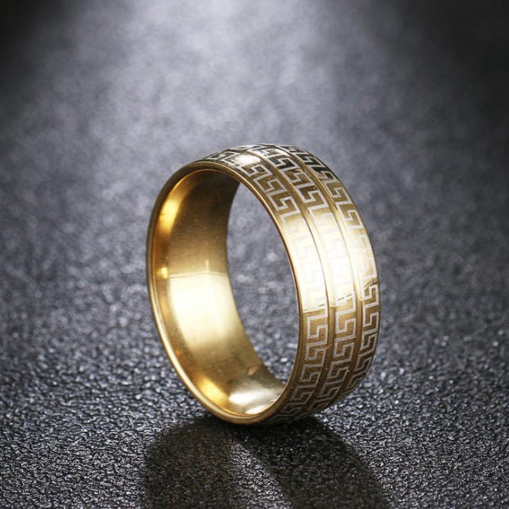 NHẪN HOA VĂN TITANIUM VĨNH VIỄN KHÔNG ĐEN GỈ