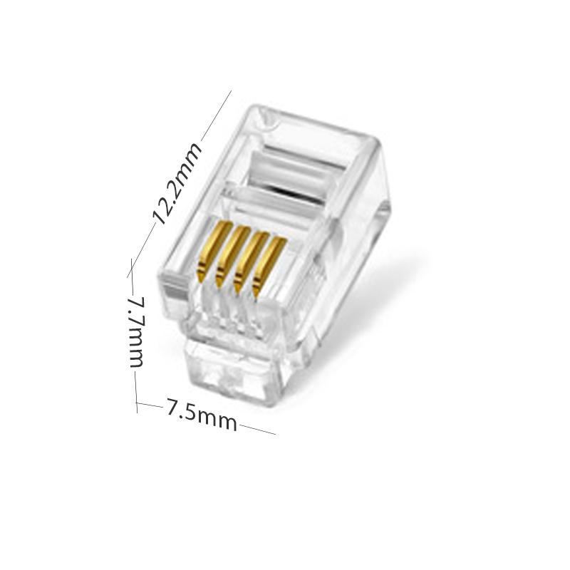 Đầu bấm RJ9 2 line 4PIN - Sử dụng cho tín hiệu ống nghe của điện thoại bàn (10 đầu)