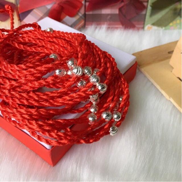 COMBO 5 vòng chỉ đỏ bi bạc may mắn. Bạc BSJ - VCD10