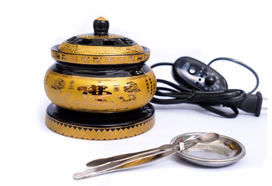 Lư điện xông trầm - Lò điện đốt trầm hương, tinh dầu có hẹn giờ size to