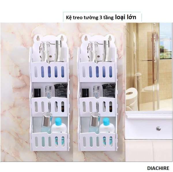 Combo 2 Kệ để đồ nhà tắm 3 tầng loại lớn tiện lợi, chống nước tuyệt đối - bảo hành 3 tháng