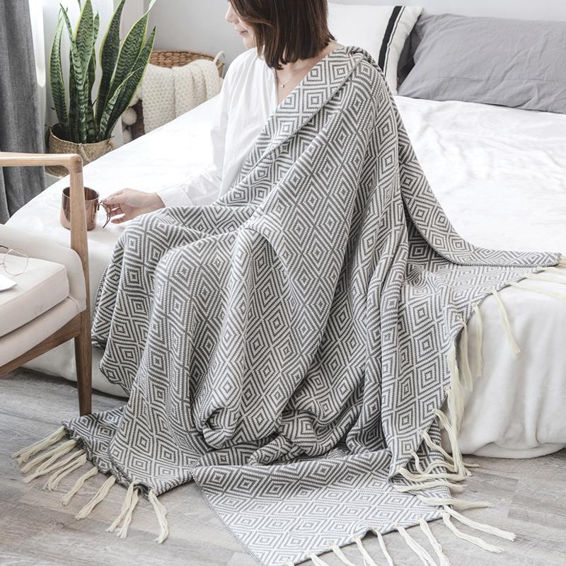 Phong Cách Bắc Âu 100% Cotton Đồ Gia Dụng Viền Xe Chăn Chăn